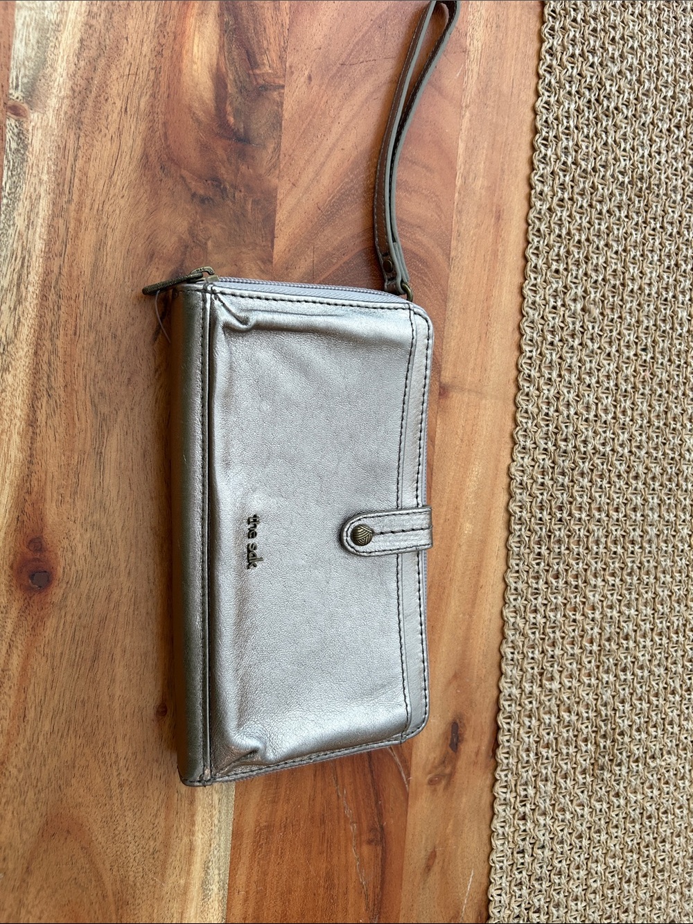the Sak metallic wallet with wristlet
